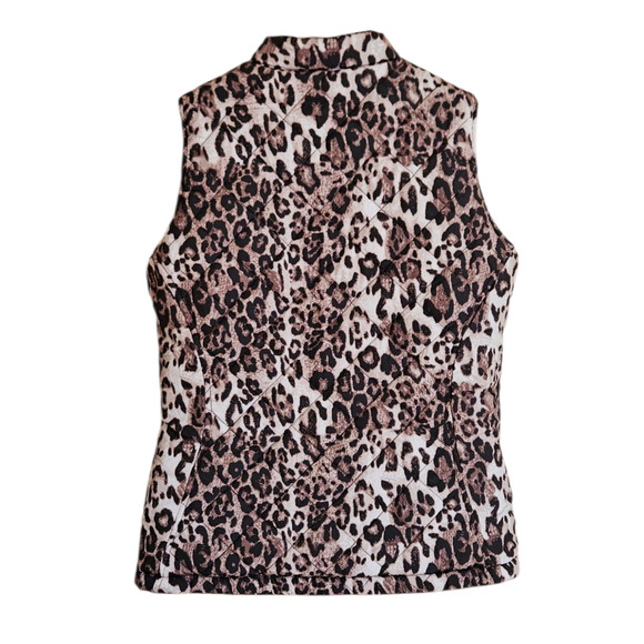 NEW! Princess Cruises Vest Puffer *Reversible* Black Animal Print Women's Small - Picture 9 of 11